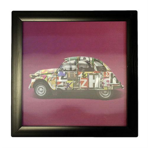 Iconic 3D 40x30cm - Block Print 2CV