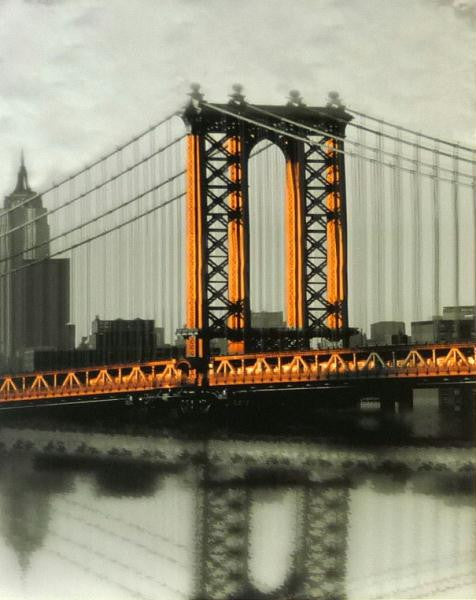 New York Bridge - 35cm x 28cm - 24mm Thick Wooden Base