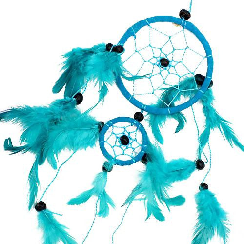 6x Bali Dreamcatchers - Medium Round - Turq-Pink-Purp