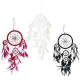 3x Bali Dreamcatchers - Large Round - Black-White-Red