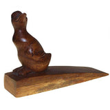 Handcarved Wooden Door-Stop - Duck