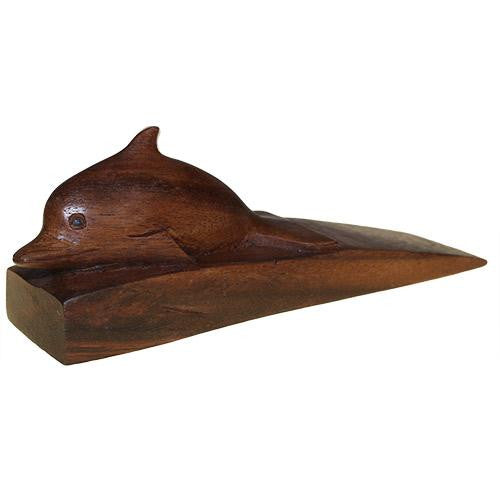 Handcarved Wooden Door-Stop - Dolphin