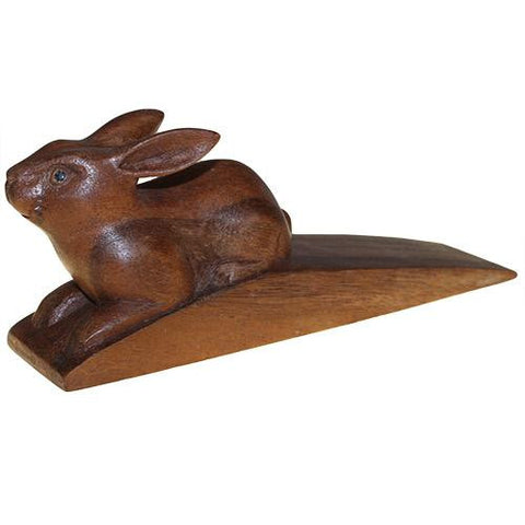 Handcarved Wooden Door-Stop - Rabbit