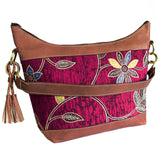 Batik & Leather Bag - Shoulder Bag - Ruby