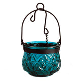 Moroccan Style Hanging Candle Lantern - Teal