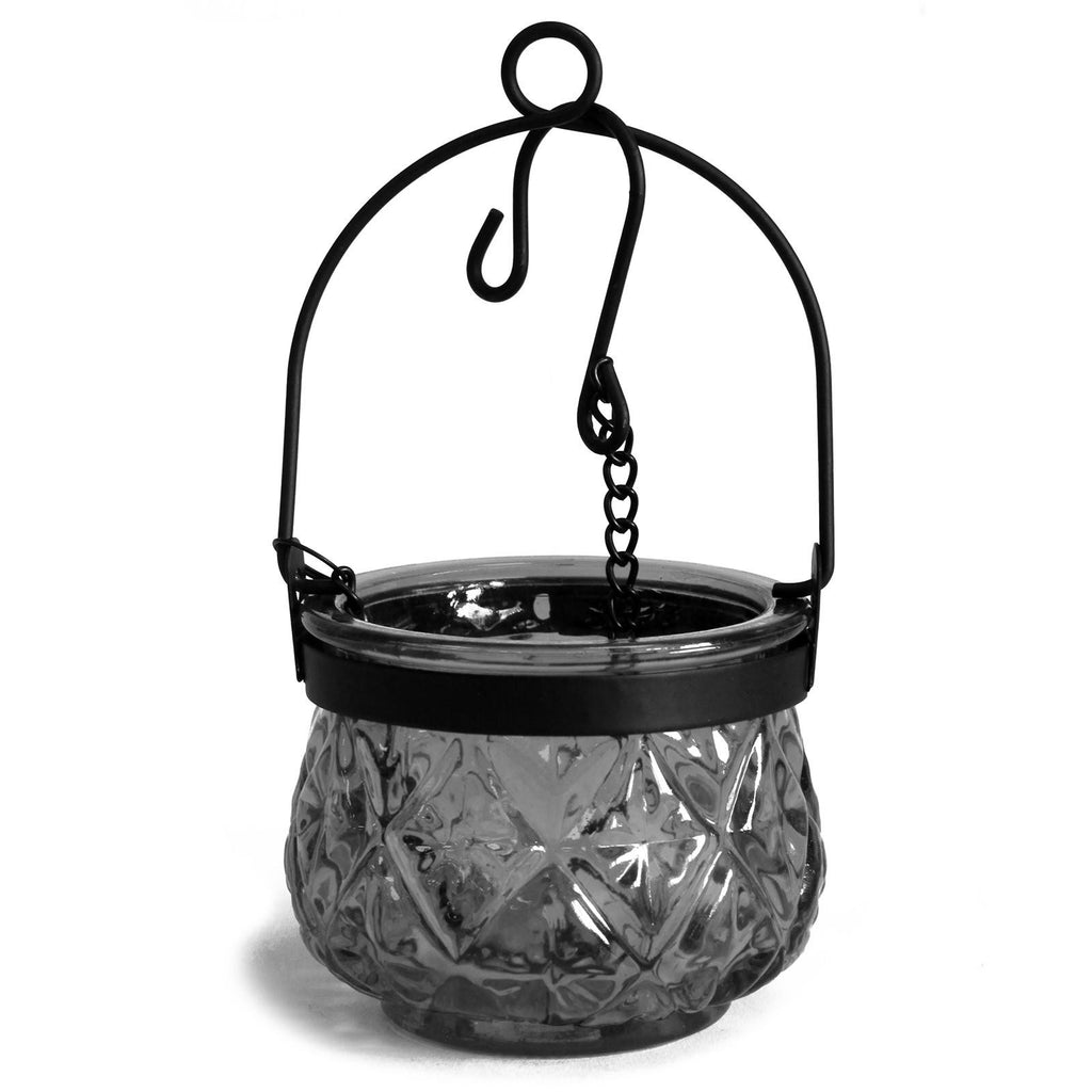 Moroccan Style Hanging Candle Lantern - Grey