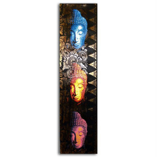 Buddha 3 (blue, gold, pink) - Painting