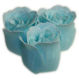 Bath Roses - 3 Roses in Heart Box (Ocean)