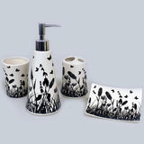 Ceramic Bath Set - Spring in B&W