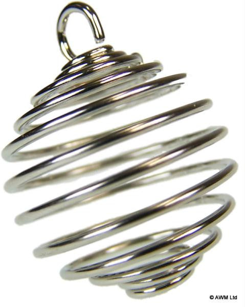 Silver Metal-Plated 25mm x 20mm Spiral Cage