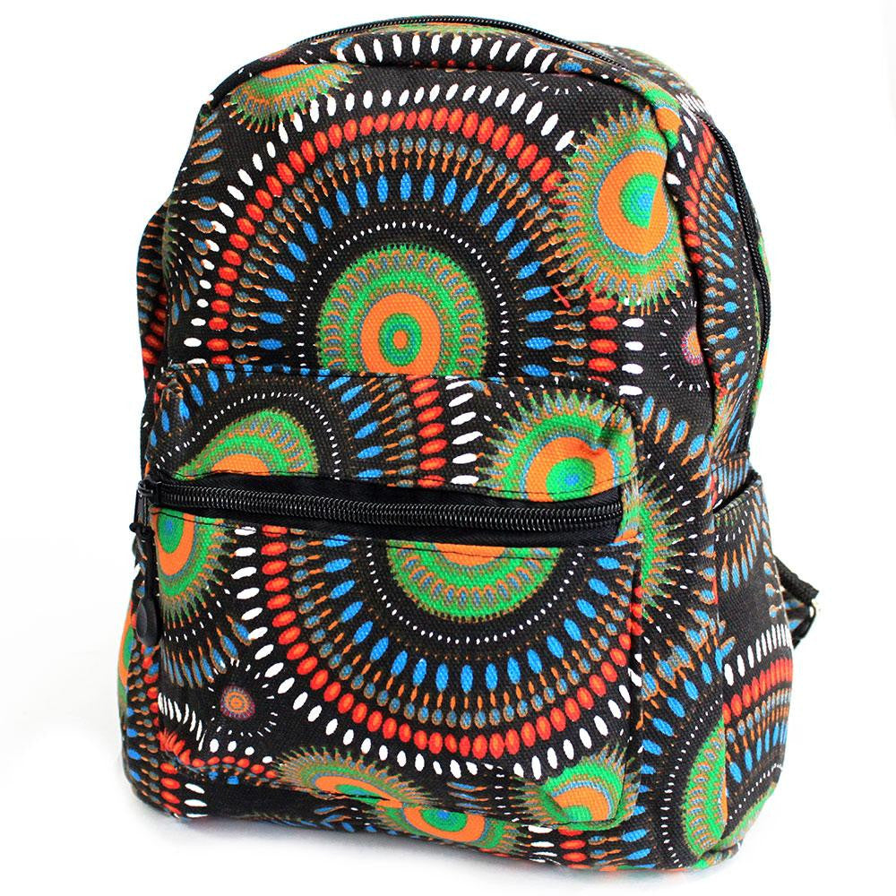 Undersized Backpack - Green Mandala Design