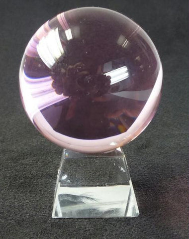 60mm Pink Crystal Ball On Stand