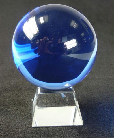 60mm Dark Blue Crystal Ball On Stand