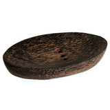 Coco Wood Soap Dish - Simple Oval With Drain