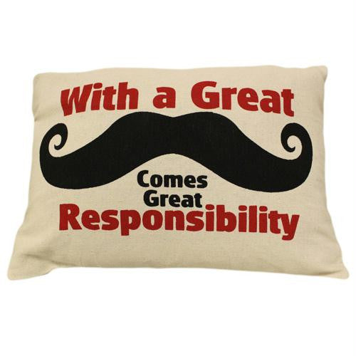 Canvas Cushion Cover - With a Great Mustache