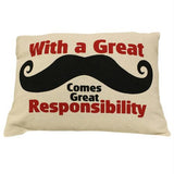 Canvas Cushion Cover - With a Great Mustache