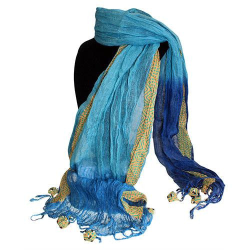 Linen D?cor Scarf - Blues Combo