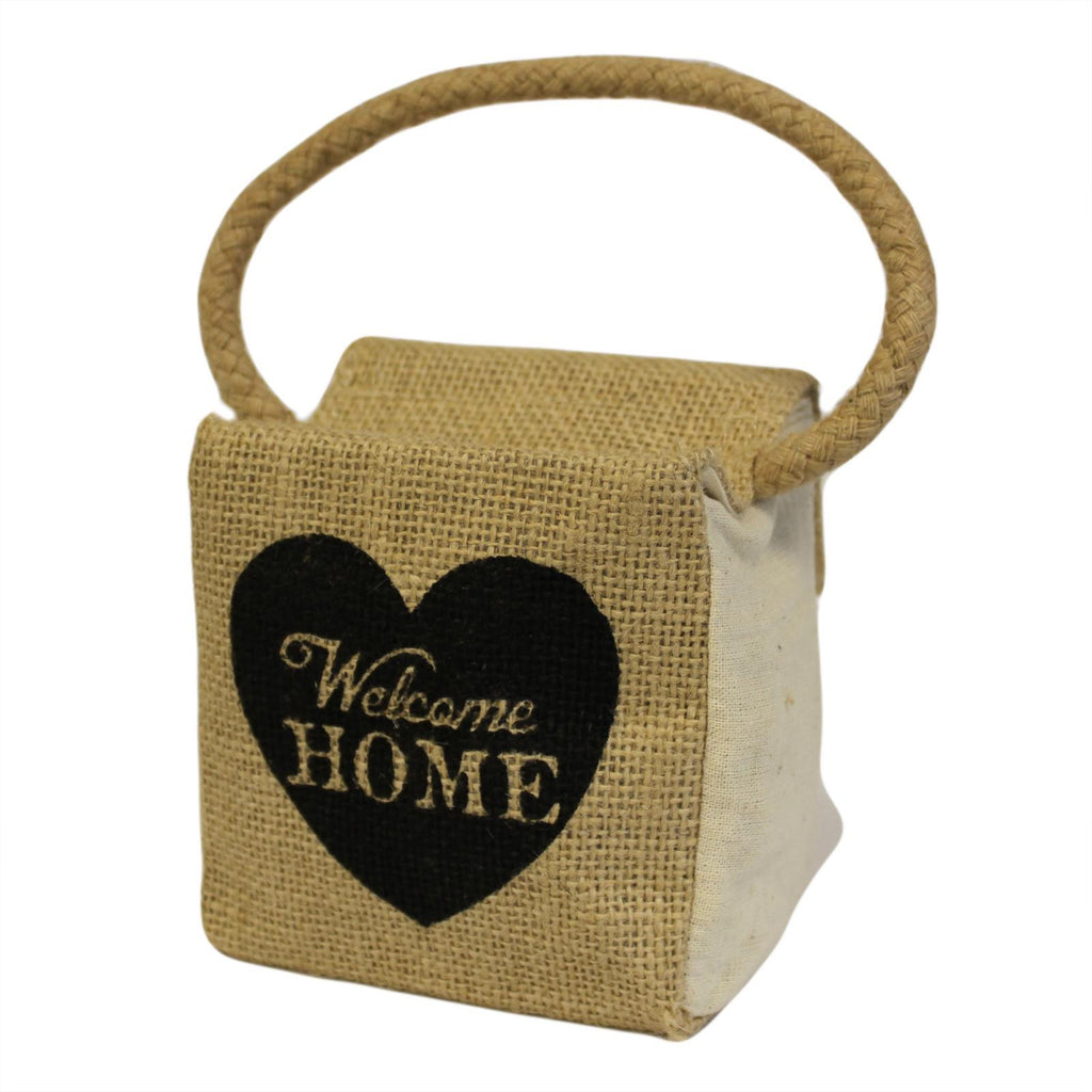 Sm Sq Cotton & Jute Door Stop - Welcome Home