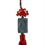 Buddha Wood Carving Tassel  -Green Sandalwood