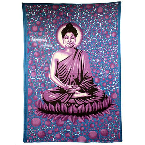 Large Blue Buddha Bedspread - Wall Art