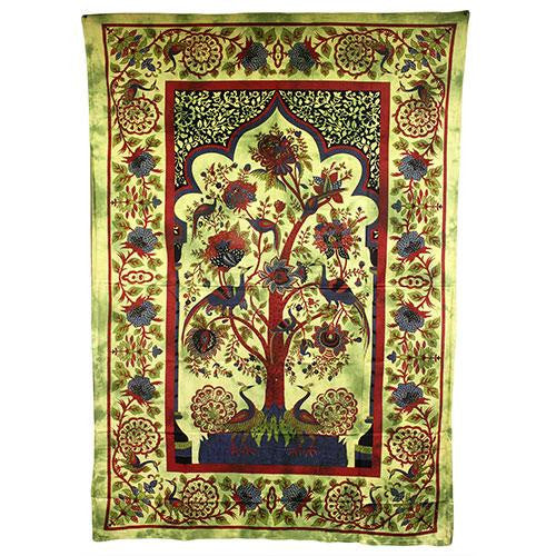 Tree of Life - Green Bedspread - Wall Art