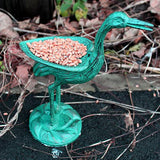 Cast Iron Bird Feeder - Stork - Verdigris