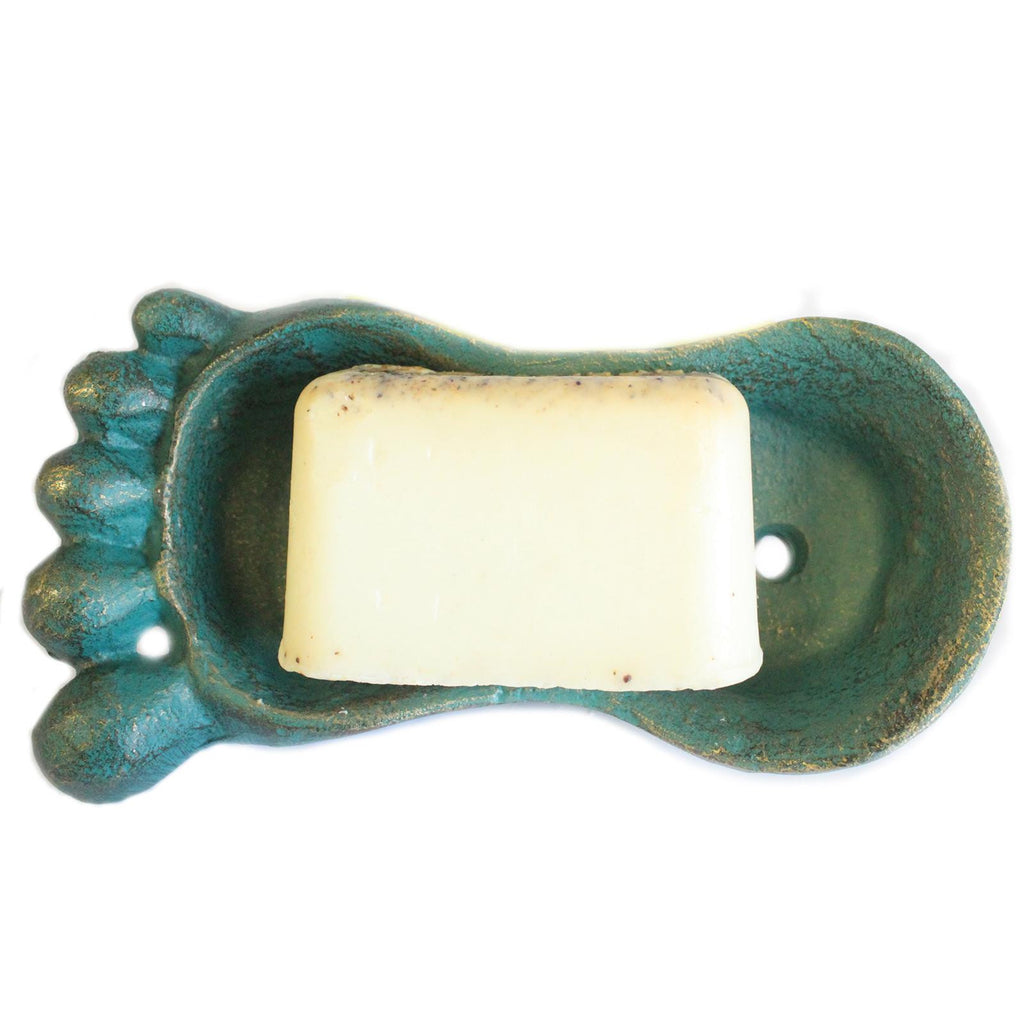 Cast Iron Soap Dish - Foot - Verdigris