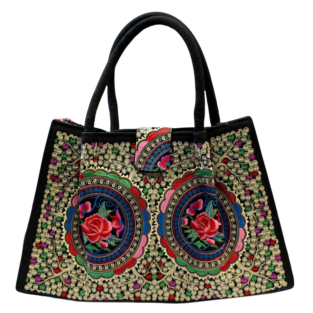 Jolly Big Fashion Bags - Blue Lotus Flowers