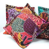 4x Java Batik Patchwork Cushion 40x40cm