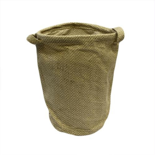 Med Light Herringbone Jute Bin