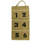 Jute Organiser 6 pockets - Numbers