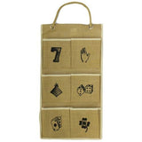 Jute Organiser 6 pockets - Lucky Symbols