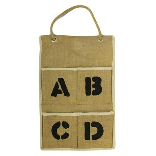 Jute Organiser 4 pockets - ABCD