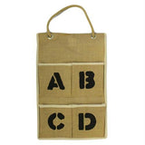 Jute Organiser 4 pockets - ABCD