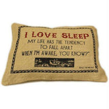 Jute Cushion Cover - I Love Sleep