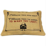 Jute Cushion Cover - To Want Thy Light