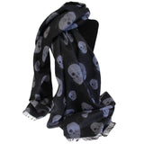 Unisex Rich Kid Skull Scarf - Black & Grey