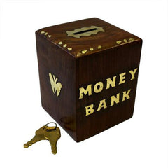 Retro Wood &amp; Brass Money Boxes