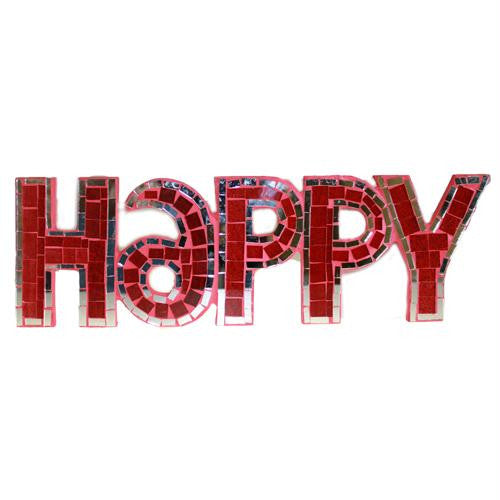 Mosaic  - Happy - Red