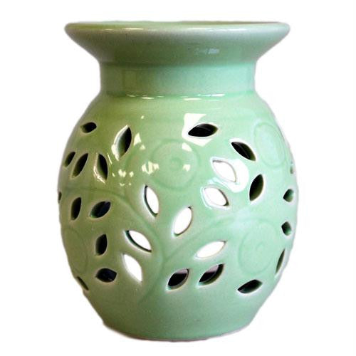 Floral Oil Burner - lime