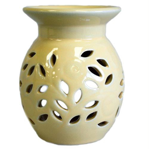 Floral Oil Burner - Cream