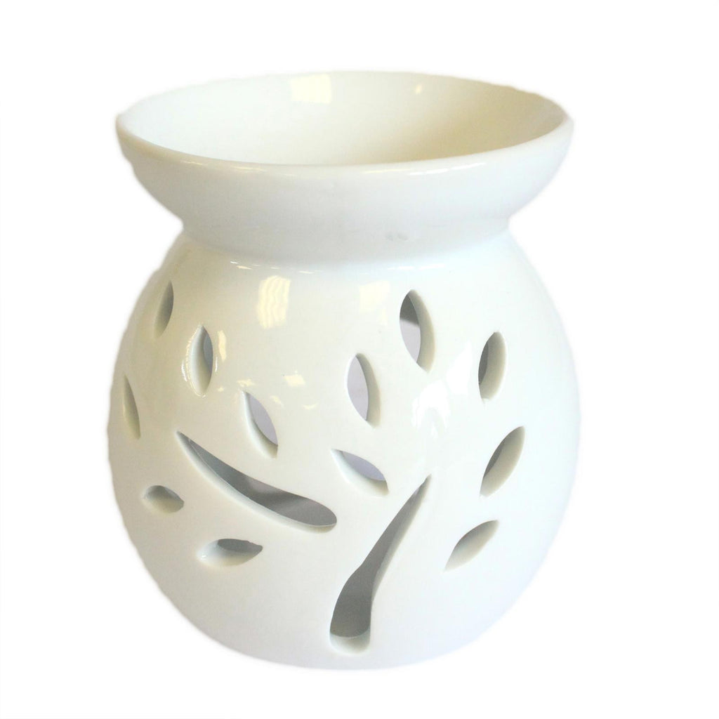 Small Classic White Oil Burner - Tree Cut-out