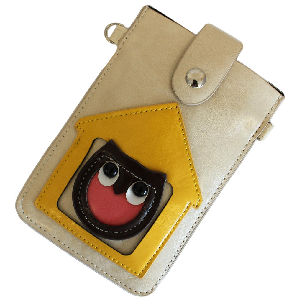 Owl Pouch - White & Yellow