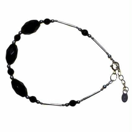 Classic Black Stone & Silver Bracelet