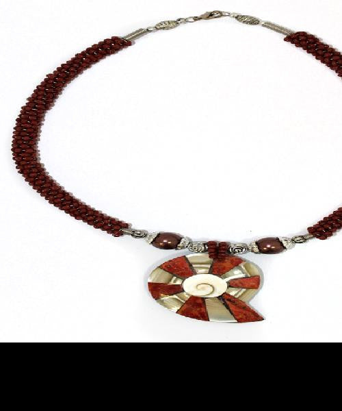 Shell Necklace - Red