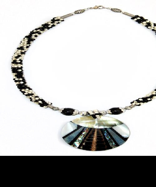 Shell Necklace - Zebra Stripe