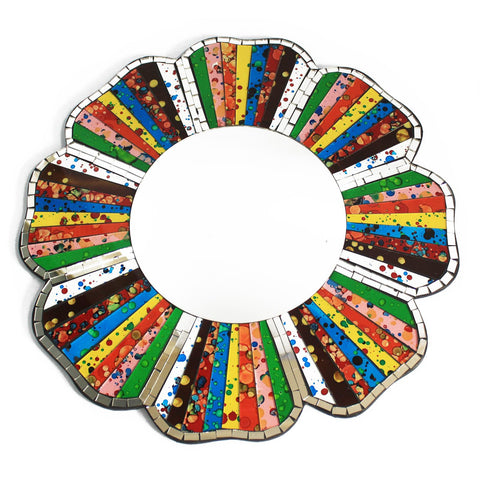 2x Rainbow Mosaic Mirror - 40cm