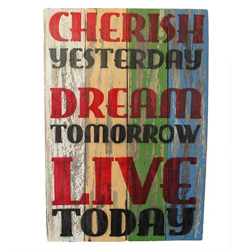 Rough Wooden Sign - Cherish Dream Live