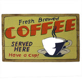 Rough Wooden Signs - Fresh Coffee