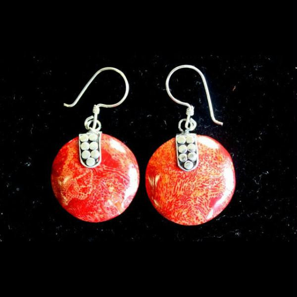 Disc Disc Decor Coral Earrings